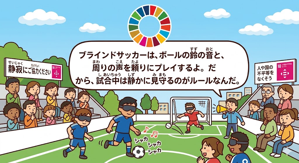SDGs�̋���p�C���X�g�B���w���̃u���C���h�T�b�J�[�̎����ŁA�ϋq���Â��Ɍ����l�q��`�����e���݂₷���摜�ł��B
