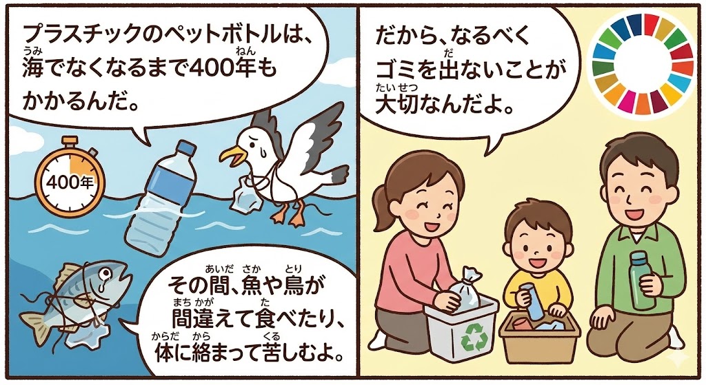 �C�m�v���X�`�b�N���i�y�b�g�{�g����400�N�c��j�Ɛ����ւ̔�Q�A�S�~�팸�ƃ��T�C�N���̑�؂����w�ԏ��w���e�q��SDGs�}���K�C���X�g�B